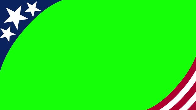Patriotic USA Lower Third/Corner Transition Video: Stars, Stripes, & Green Screen Wipe In/Out (Loopable)