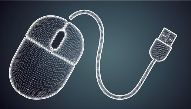computer mouse cable forming endless internet connection symbol