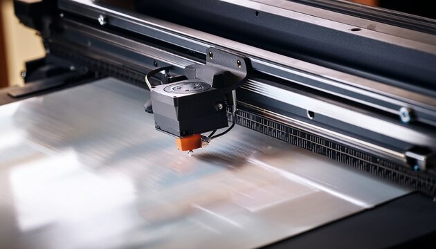 close up printer printing on vinyl sheet