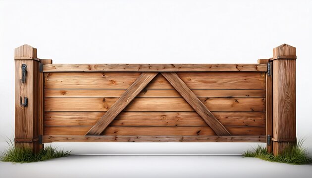 rustic customizable wooden farm gate sign mockup on sleek white background for branding