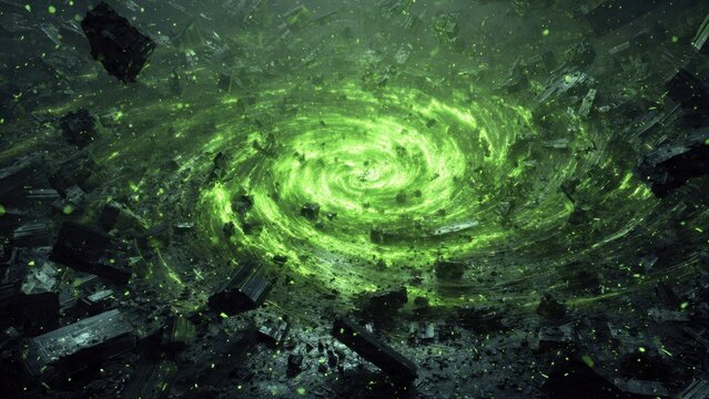 Green Energy Vortex in Cosmic Destruction