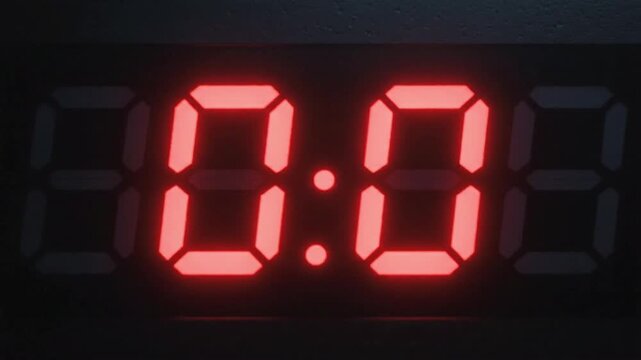Countdown timer glitch in VSRExport showing a red number display in a dark setting with a focus on digital numbers