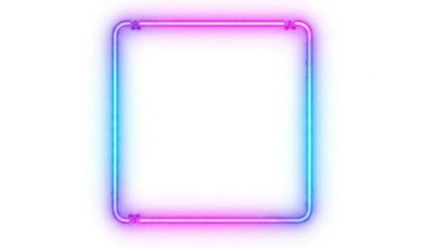 Square Neon Frame Lighting in Bright Studio Setting