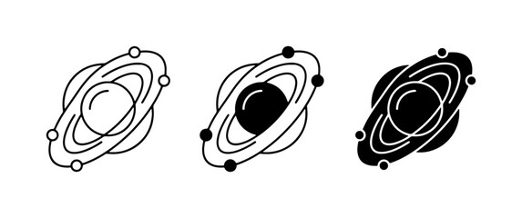 Planet Icons, Celestial Body Graphics, Cosmic Orbit Symbols, Space Exploration Vector Set, Astronomical Illustrations © Masud