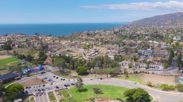 Pacific Palisades Aerial View of Coastal Homes and Pacific Ocean 01