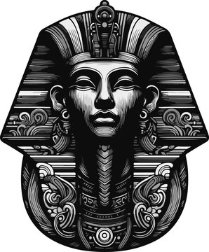 Detailed Vector Icon for an Egyptian King Mesir Dynasty Emblem with Ancient Sandstone Texture Effect