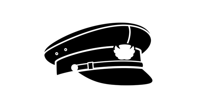 Police hat serves as a professional emblem representing authority, law enforcement, and public safety in a clean and minimalist graphic design style suitable for various digital communications.