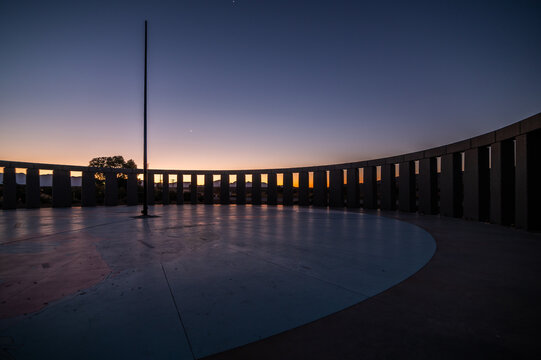 Ryan House Memorial Park in Tucson Arizona Circular Monument at Sunset