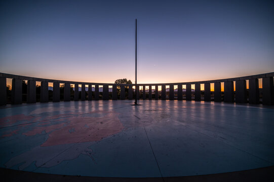 Ryan House Memorial Park in Tucson Arizona Circular Monument at Sunset