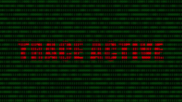 Trade active text display on digital binary code background, financial market trading concept, cyber security data stream