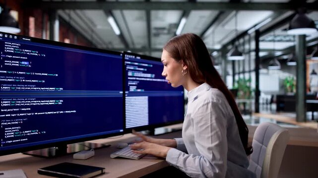 Female Web Developer Feels Sad And Bored While Coding