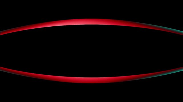 Red and blue liquid metal reflections forming an abstract infinity loop