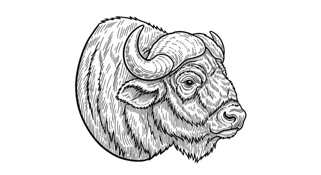 Detailed illustration of a bulls head.