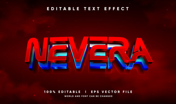 nevera 3d vector text effect with modern style