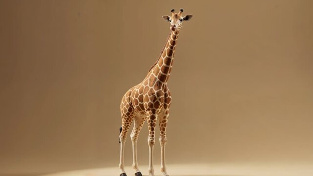 Graceful Giraffe Silhouette: A tall giraffe stands majestically against a simple backdrop. Its elegant form is highlighted, showcasing the animal's unique pattern and long neck. 