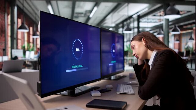 Person Updating Computer System Software
