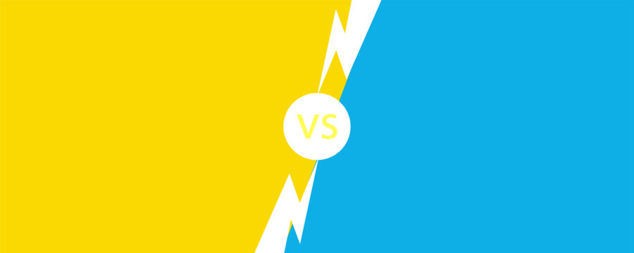 Versus. VS letters on a bright background. Concept of battle or competition. Duel between two players. Video games or fighting with competitors. Comic style design. Vector illustration