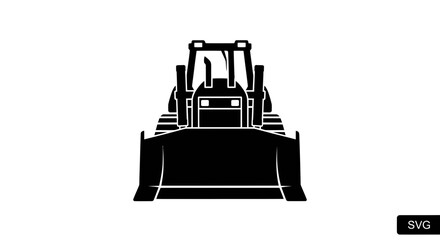 Bulldozer Front View Heavy Machinery. © Hantu