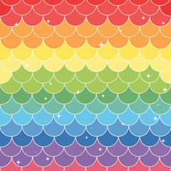 Colorful Rainbow Fish Scale Pattern Design. © Hantu
