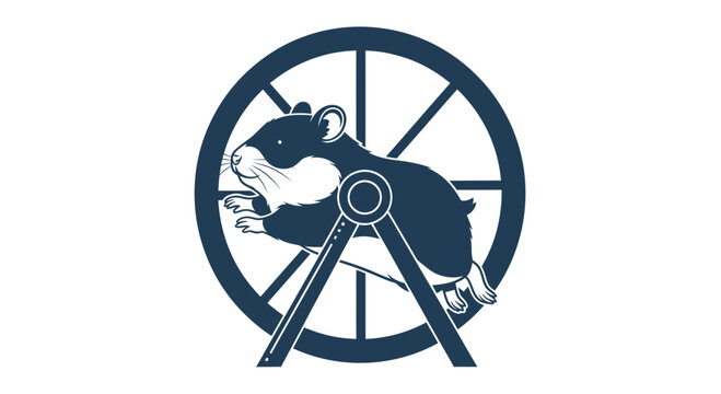Hamster on exercise wheel running fast.
