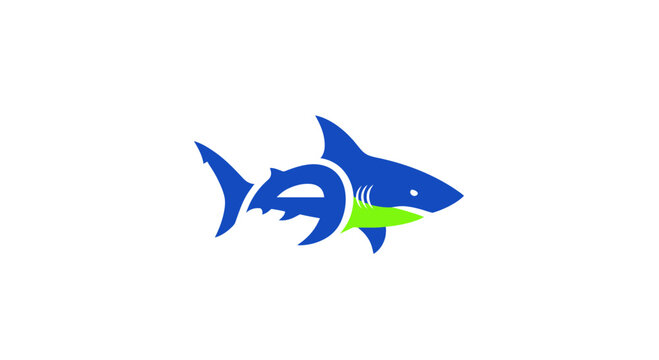 Blue shark fish marine animal.