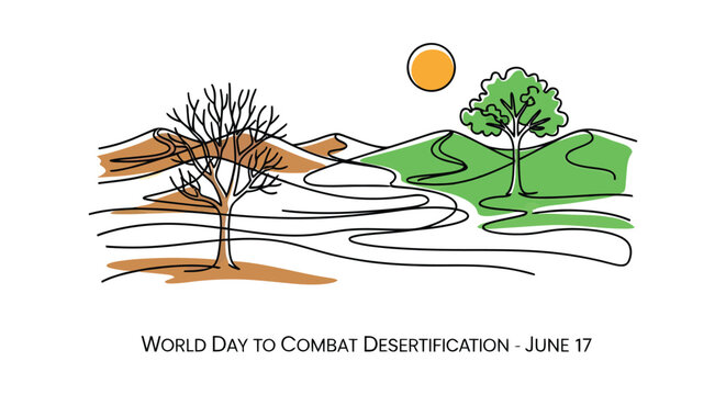World day to combat desertification illustration