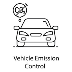 Obraz premium Environmental vehicle emission control icon representing carbon reduction and sustainability