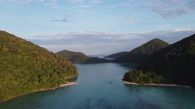 Chong Khat Bay aerial view, Surin Islands National Park, Thailand