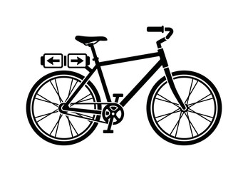 Obraz premium Modern electric bicycle graphic symbolizing sustainable urban transportation and eco-friendly personal mobility solutions for contemporary city living, highlighting sustainable travel