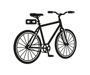 Fototapeta premium Illustration of a bicycle with directional arrows indicating possible routes or choices for travel