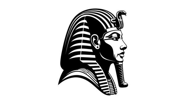 Pharaoh Head Silhouette - Ancient Egyptian Royalty Profile Vector Art