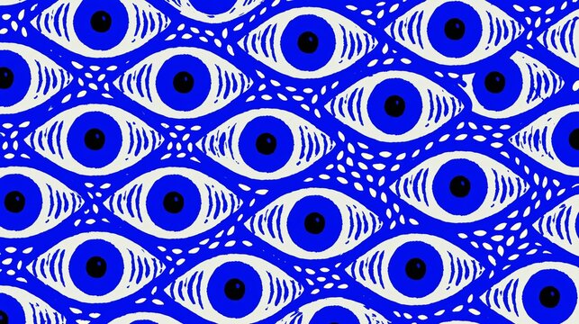 evil eye repeating pattern with mystical boho ornamental aesthetic