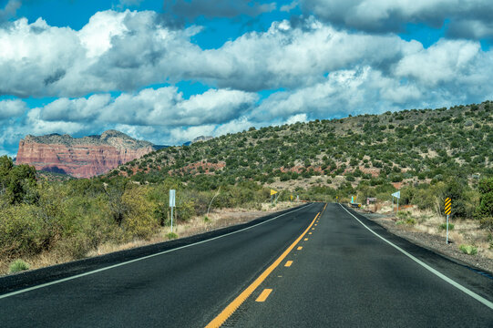 Scenic Road Through Sedona Red Rock Landscape Arizona Highway Drive