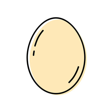Beige egg with outline