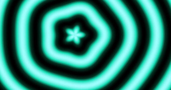 Dynamic Glowing Neon Pentagonal Tunnel Animation Background.