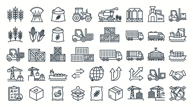 Industrial icons and symbols collection.