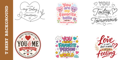 Obraz premium Heart shape line art with romantic typography for wedding anniversary and valentines event.