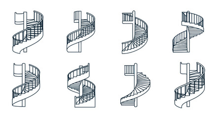 Spiral Staircase Collection: Modern Design & Architectural Elements © jambu