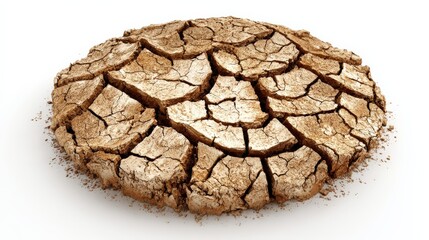 Naklejka premium Detailed close up of cracked ground surface highlighting drought effects