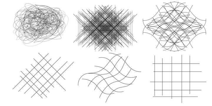 Abstract Geometric Wireframe Mesh Patterns Collection.