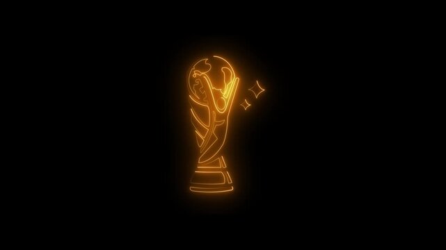 Neon Glowing Trophy Award Cup Icon.glowing neon award cup icon isolated on black background winner trophy sports achievement