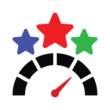 Benchmarking glyph icon performance comparison analysis concept vector illustration
