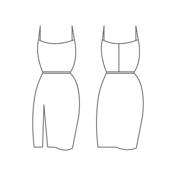 Dress icon and line art versions on white background