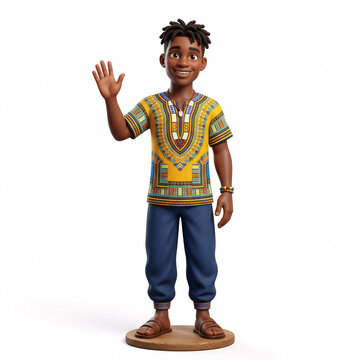Jeune Homme en Tenue Traditionnelle Africaine