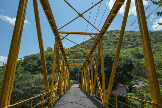 Honda, Colombia - February 27, 2026: Views of the Navarro Bridge over the Magdalena River in Honda, Colombia.