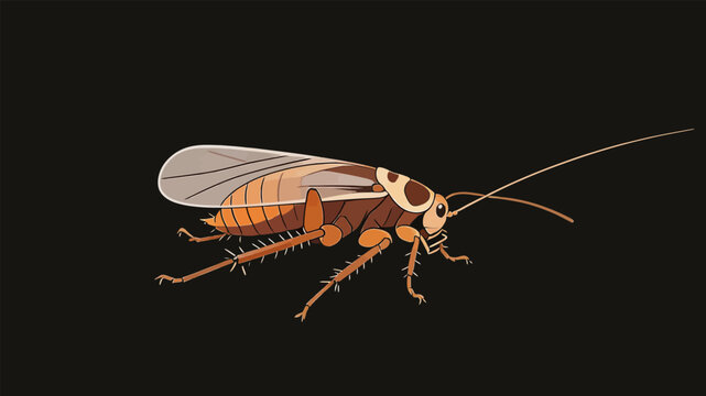 Scientific Illustration of a Adult Cockroach Insect