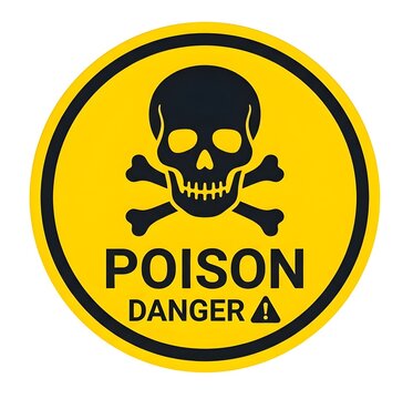 Poison Warning Sign Vector Illustration &ndash; Toxic Danger Medical Symbol