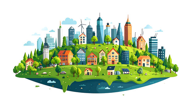 Pixel art isometric cityscape