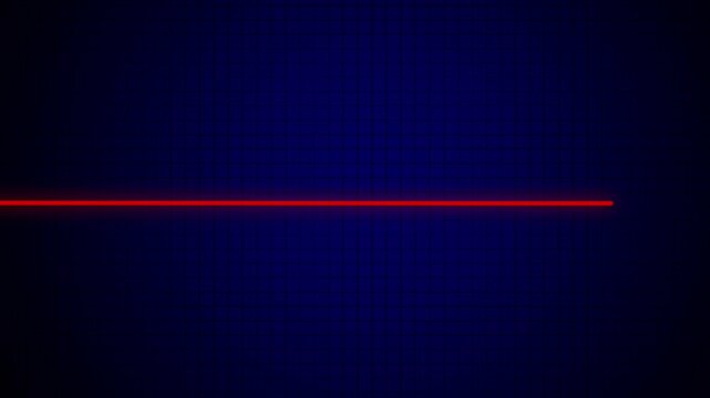 Heart Failure, Life Stopping, Medical Emergency, Health Crisis, Cardiac Arrest, And Critical Care Concepts. Medical Animation of a Green Heartbeat Wave Transitioning Into A Straight Red Flatline.