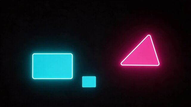Neon glowing geometric shapes